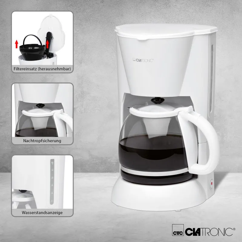 Кавоварка капельна Clatronic KA 3473 White : сучасна капельна кавоварка для справжніх гурманів